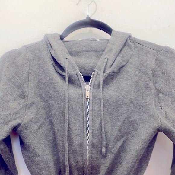 Mini cropped sweater in dark gray ribbed size small - Picture 4 of 10